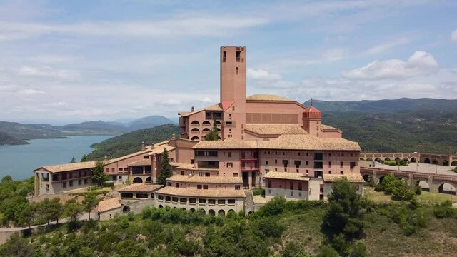 Torreciudad Sanctuary Aerial View, Spain.