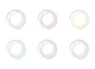 Set of spiral circle with different colors.