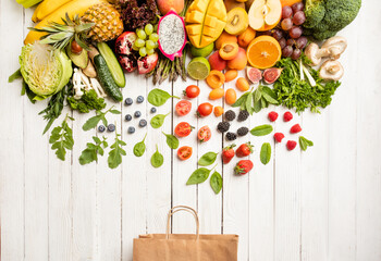 Shopping fruits and vegetables using ecological bag