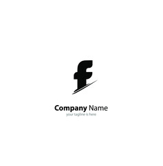 letter f logo concept with white bakground, minimalist concept