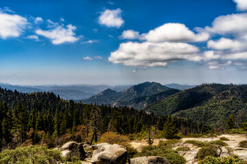 Fototapeta na wymiar Mountain view from the vista point at Sequoia Natural Park