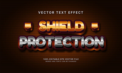 Shield Protection 3d editable text style effect