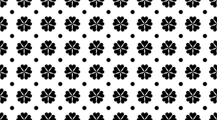 Fototapeta na wymiar Floral background. Seamless geometric pattern. Template background for banners, greetings, invitations. Design for packaging, textiles, wrapping paper. Black silhouette. Isolated. Vector