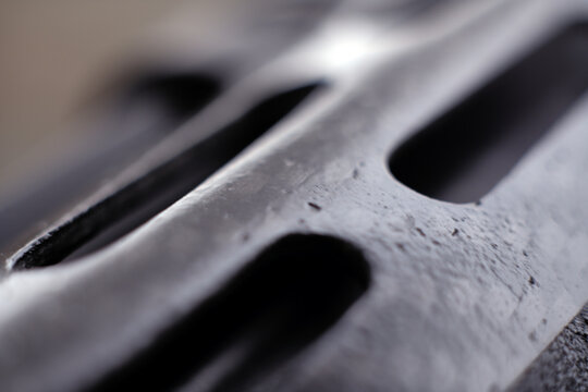 Shotgun barrel. Detail. Close-up view.