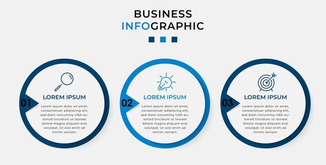 Vector Infographic design illustration business template with icons and 3 options or steps. Can be used for process diagram, presentations, workflow layout, banner, flow chart, info graph