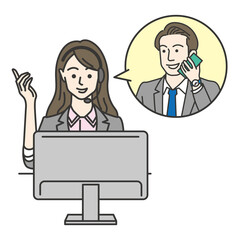 コールセンターオペレーターの女性
