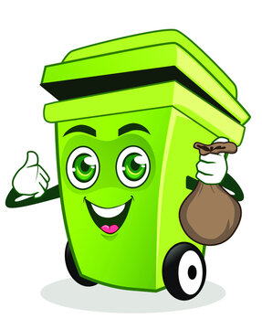 garbage mascot cartoon in vector