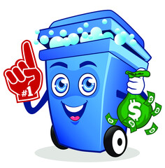 garbage mascot cartoon in vector