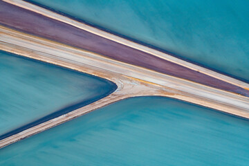 Aerial photography, Useless Loop, Shark Bay, Western Australia, June 2021, abstract images of salt...