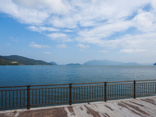 Fototapeta na wymiar 和田港成海緑地から眺める若狭湾の景色