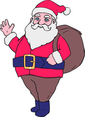 Santa claus flat illustration isolated vector