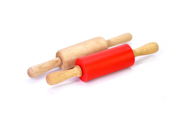 wooden rolling pin isolated