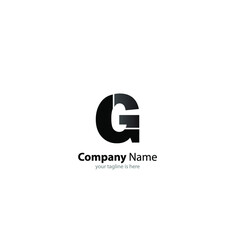 The simple elegant logo of letter G for company with white background, minimalist style