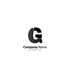 The simple elegant logo of letter G for company with white background, minimalist style