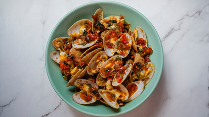 Spicy Lala or saltwater clams sambal.