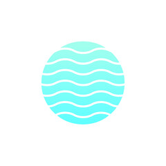 Modern Simple Beach and Wave Logo Icon Vector Design Template Isolated.