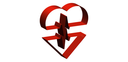 Obraz premium Creative illustration. Heartbeat shape athletic track.