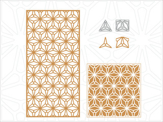 seamless pattern Laser cutting cnc Decorative screen grill board papercut polygon0003A