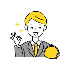 ビジネスマン　財布　OK