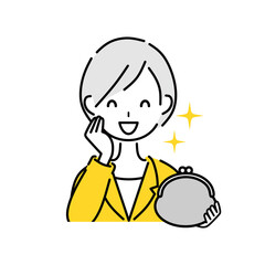 ビジネスウーマン　財布　喜ぶ