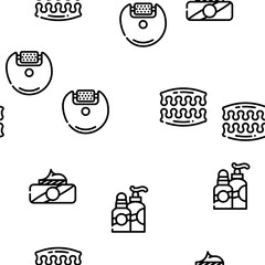 Callus Remover Tool Vector Seamless Pattern Thin Line Illustration