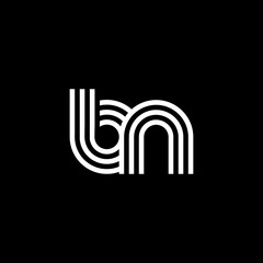 Letter BN logo creative modern monogram, many lines smooth geometric logo initials