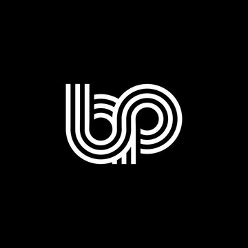Letter BP logo creative modern monogram, many lines smooth geometric logo initials