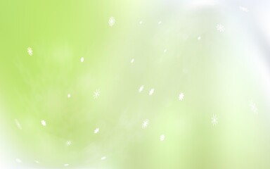 Light Green, Yellow vector texture with colored snowflakes.