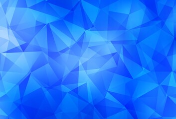 Obraz premium Light BLUE vector gradient triangles template.