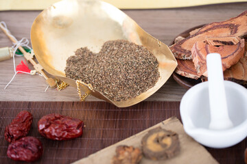 Chinese medicine Cnidium in the pan