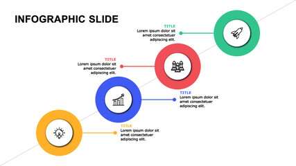 Colourful multipurpose infographic presentation template used to visualize options, processes and steps.