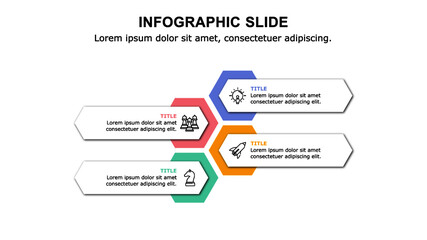 Colourful multipurpose infographic presentation template used to visualize options, processes and steps.