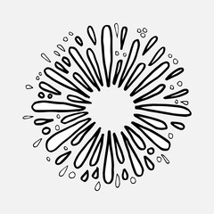 Obraz premium starburst hand drawn, vector illustration.