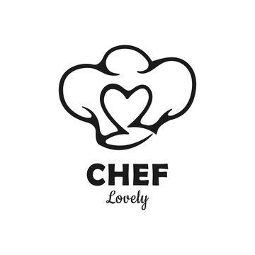 Chef hat love logo design