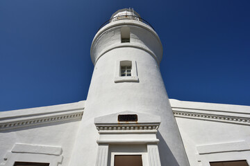 a lighthouse and blue sky in Yakushima, Kagoshima, Japan 