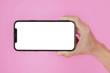 woman hand holding a mobile phone