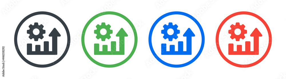 Poster Optimization chart vector icon. Symbol of increase productivity. Performance concept