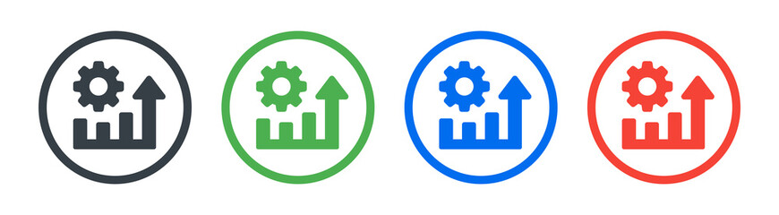 Optimization chart vector icon. Symbol of increase productivity. Performance concept