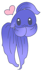 可愛いベタ（青色）