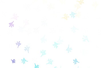 Light Blue, Yellow vector doodle pattern with sakura.