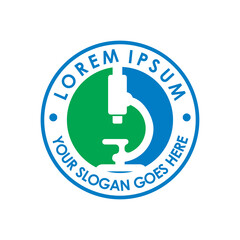 microscope logo , laboratory logo vector