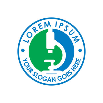 microscope logo , laboratory logo vector