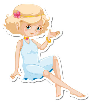 Cute fairy cartoon character sticker