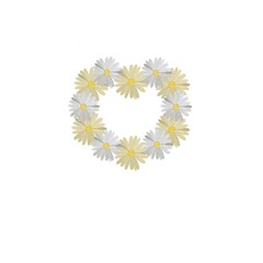 Heart of yellow daisies
