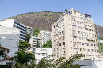 View of the Rodrigo de Freitas Lagoon neighborhood in Rio de Janeiro Brazil.
