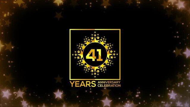 Happy Celebrating of ,  41   Years Anniversary Moments Couple, invitation Mixer Gold color Star logo Videos