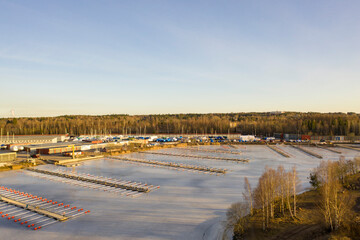 frozen lake in winter