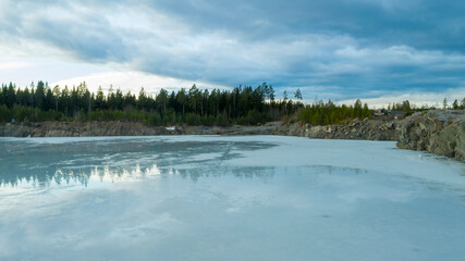 landscape with lake and trees