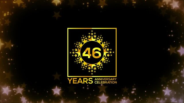 Happy Celebrating of ,   46  Years Anniversary Moments Couple, invitation Mixer Gold color Star logo Videos