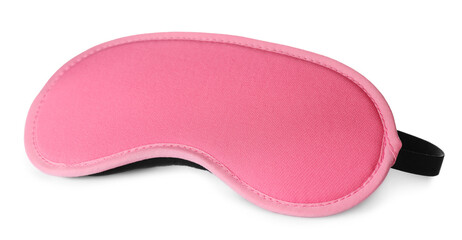 Pink sleep eye mask isolated on white